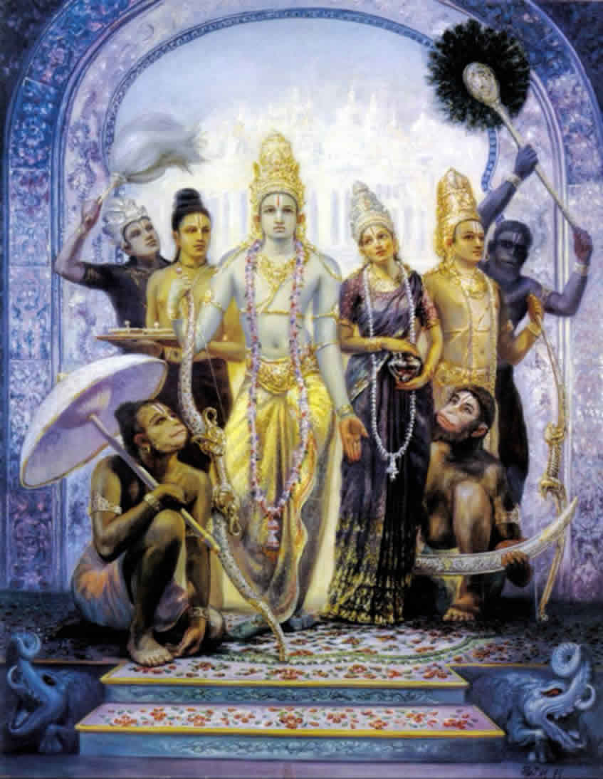 Rama and entourage returns to Ayodhya