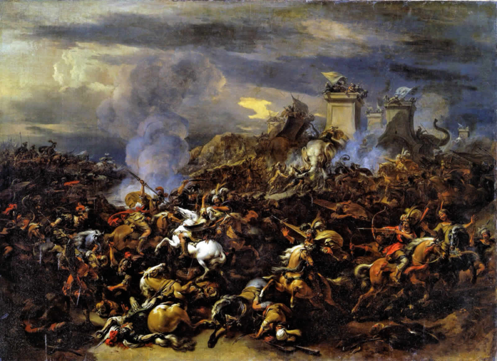 Alexander battling the armies of Maharaaja Paurava