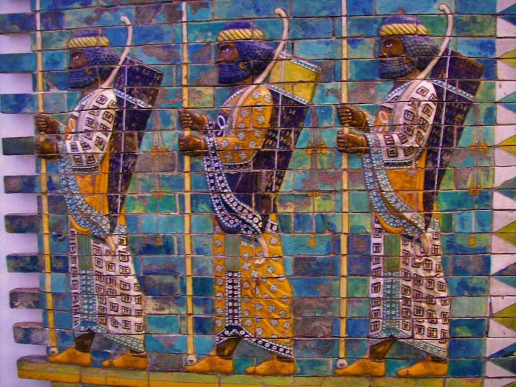 Bowman with spears in procession at the Ishtar gate Babylon