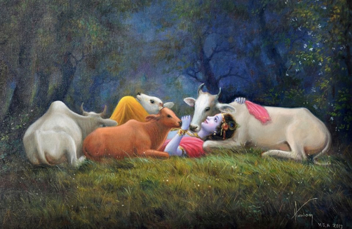 Krsna with his cows