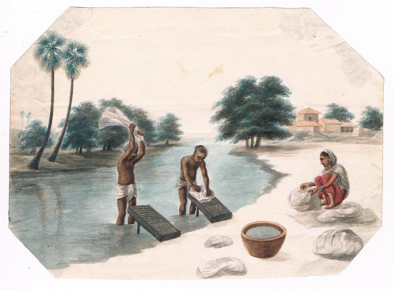 A dhobi washing cloths