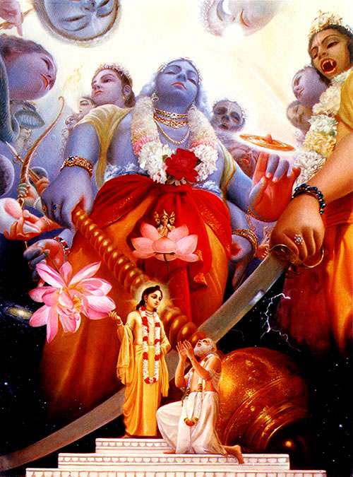 Lord Caitanya displays His universal form to Advaita
