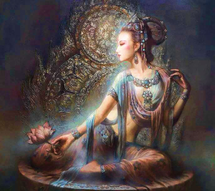 Devi holding a lotus